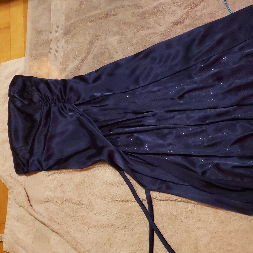 Dark Blue Dress with Sparkling Rose Outlines